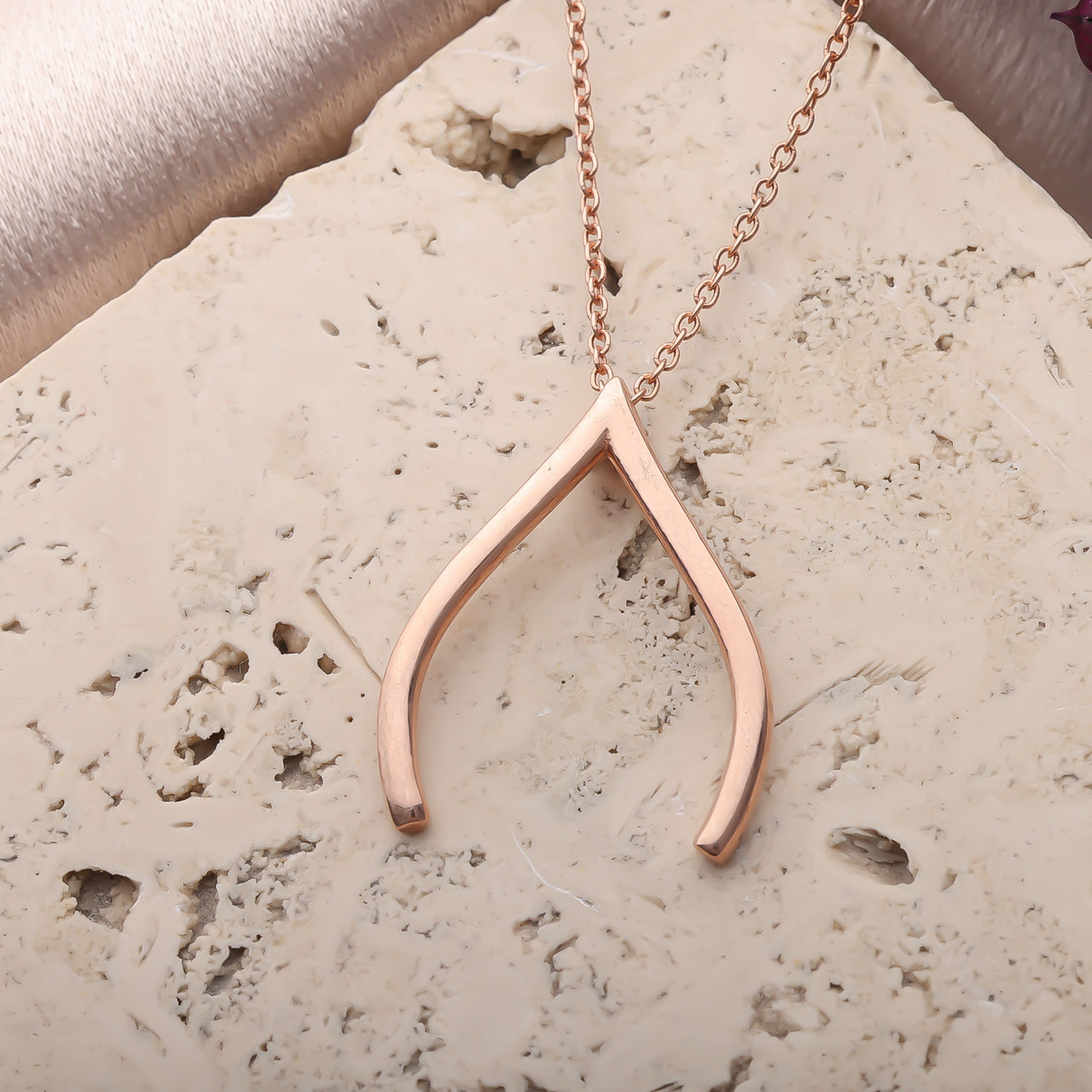Wishbone Ring Holder Necklace | Gold Plated Ring Keeper Pendant - Dainty Gift Jewelry