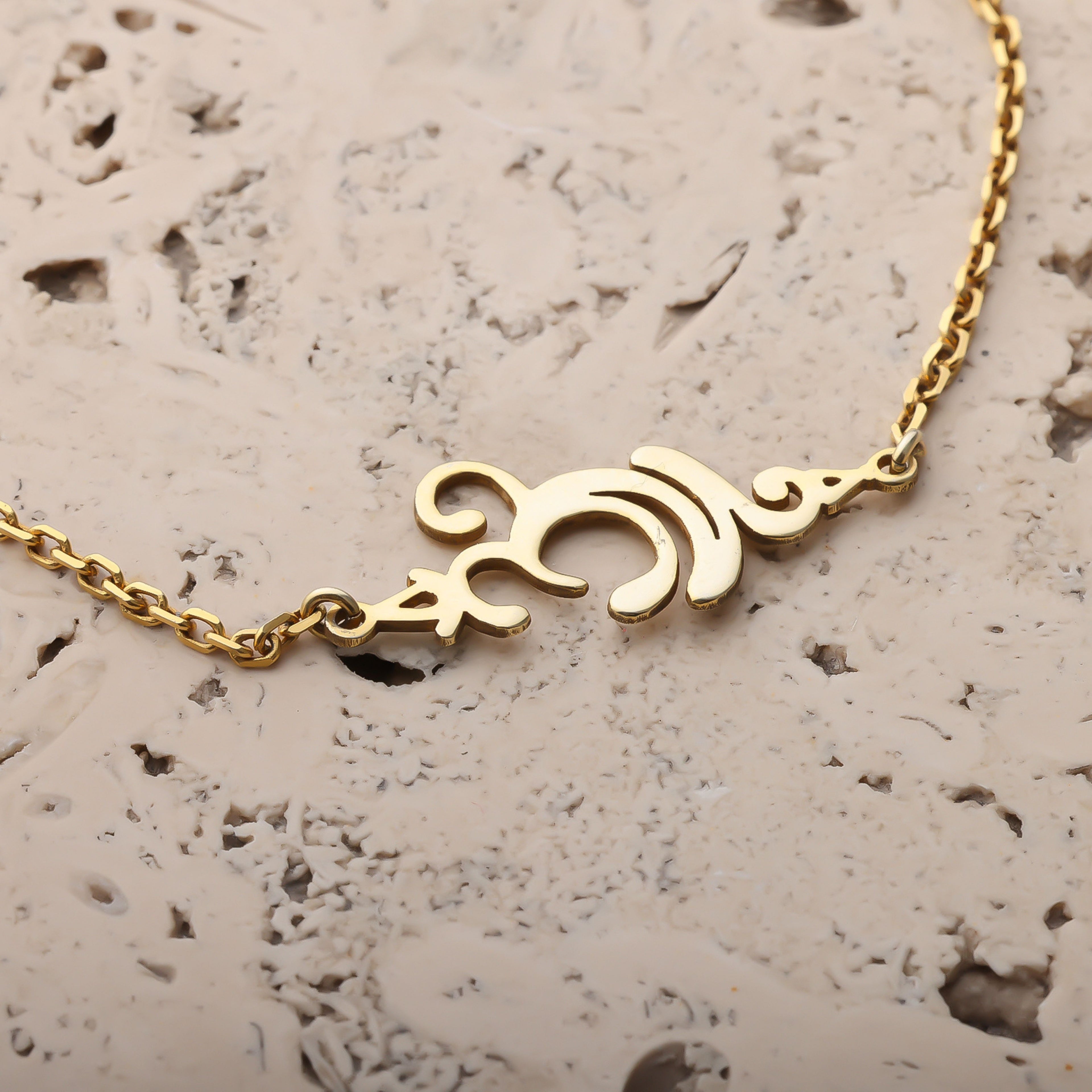 Dainty Yoga Bracelet – Gold Plated Custom Calligraphy - Dainty Gift Jewelry