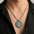 Men’s Symbolic Compass Necklace | Direction Pendant Necklace for Men