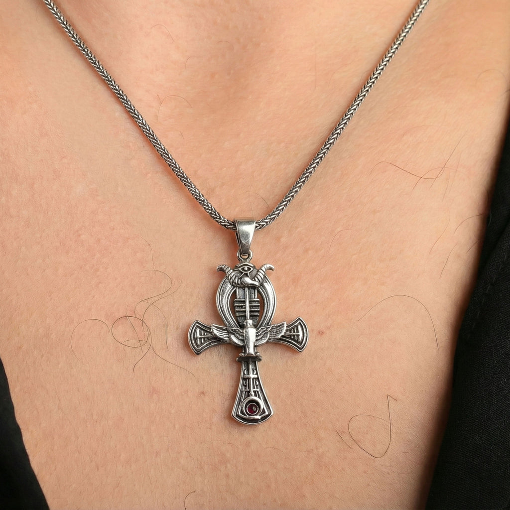 Ankh Necklace – Sterling Silver Egyptian Symbol, - Dainty Gift Jewelry