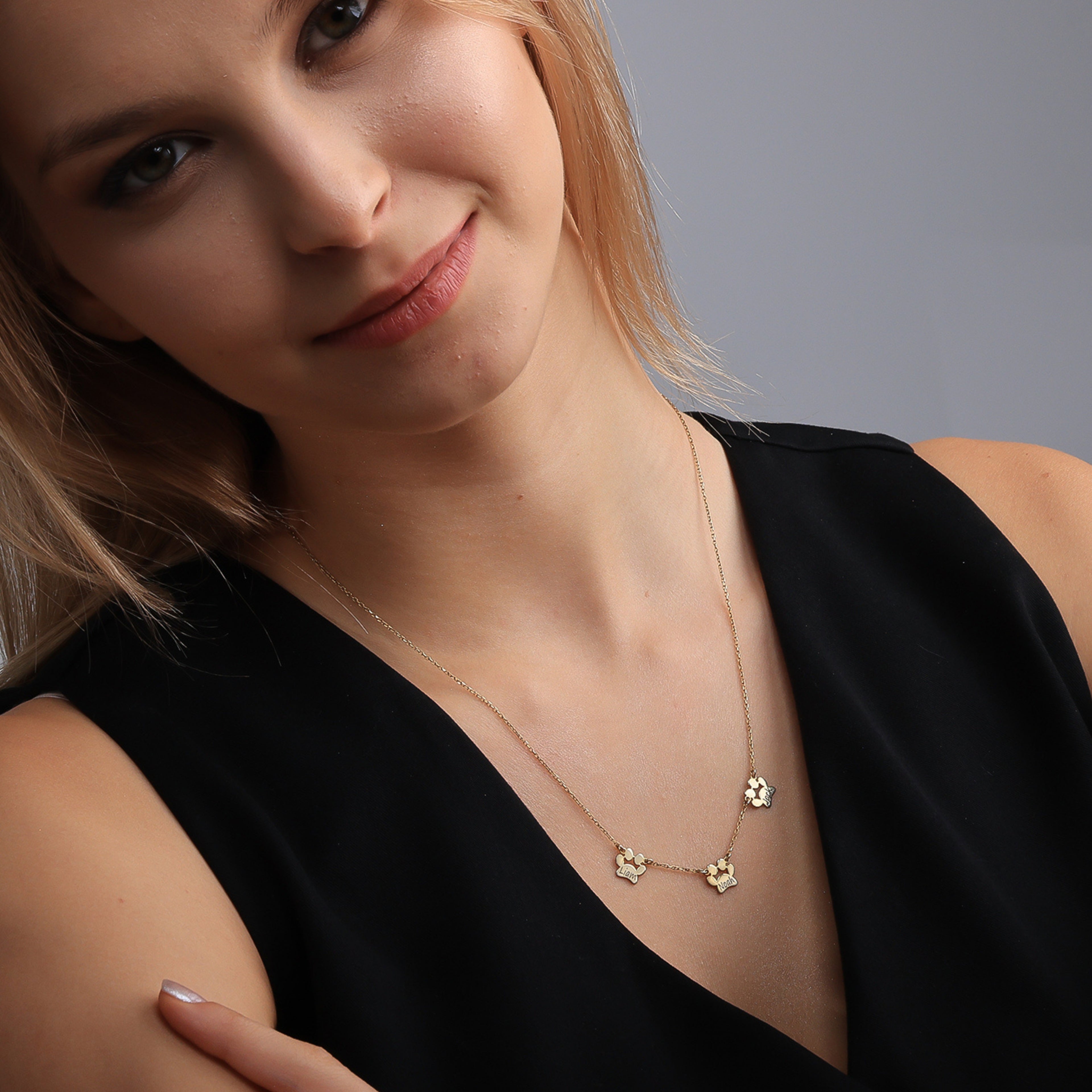 Personalized Paw Print Name Necklace | Custom Dog & Cat Memorial Jewelry - Dainty Gift Jewelry