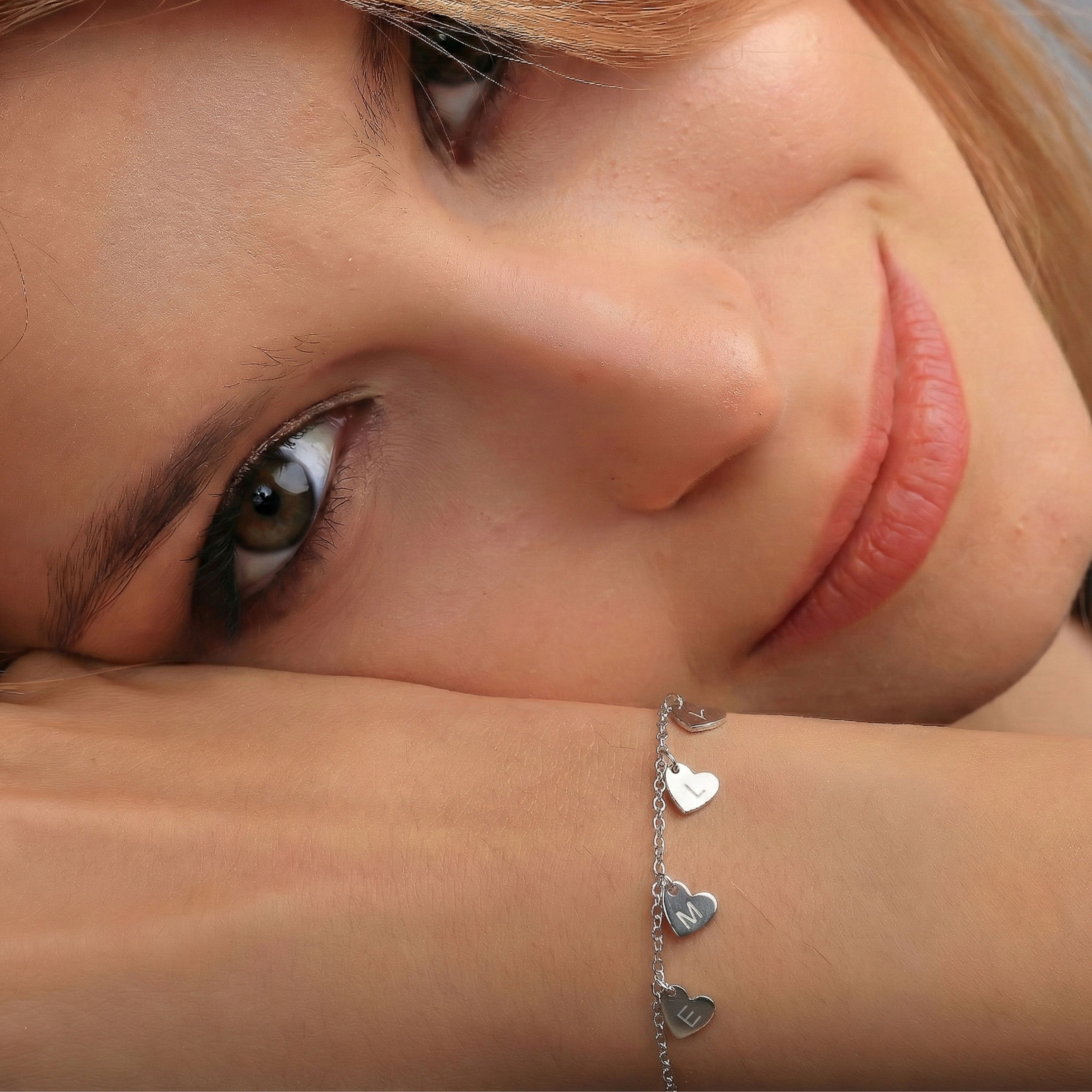 Personalized Heart Initial Bracelet for Women | Gold Plated Name Charm Bracelet - Dainty Gift Jewelry