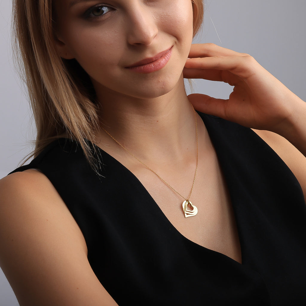 Personalized 4 Name Heart Family Necklace