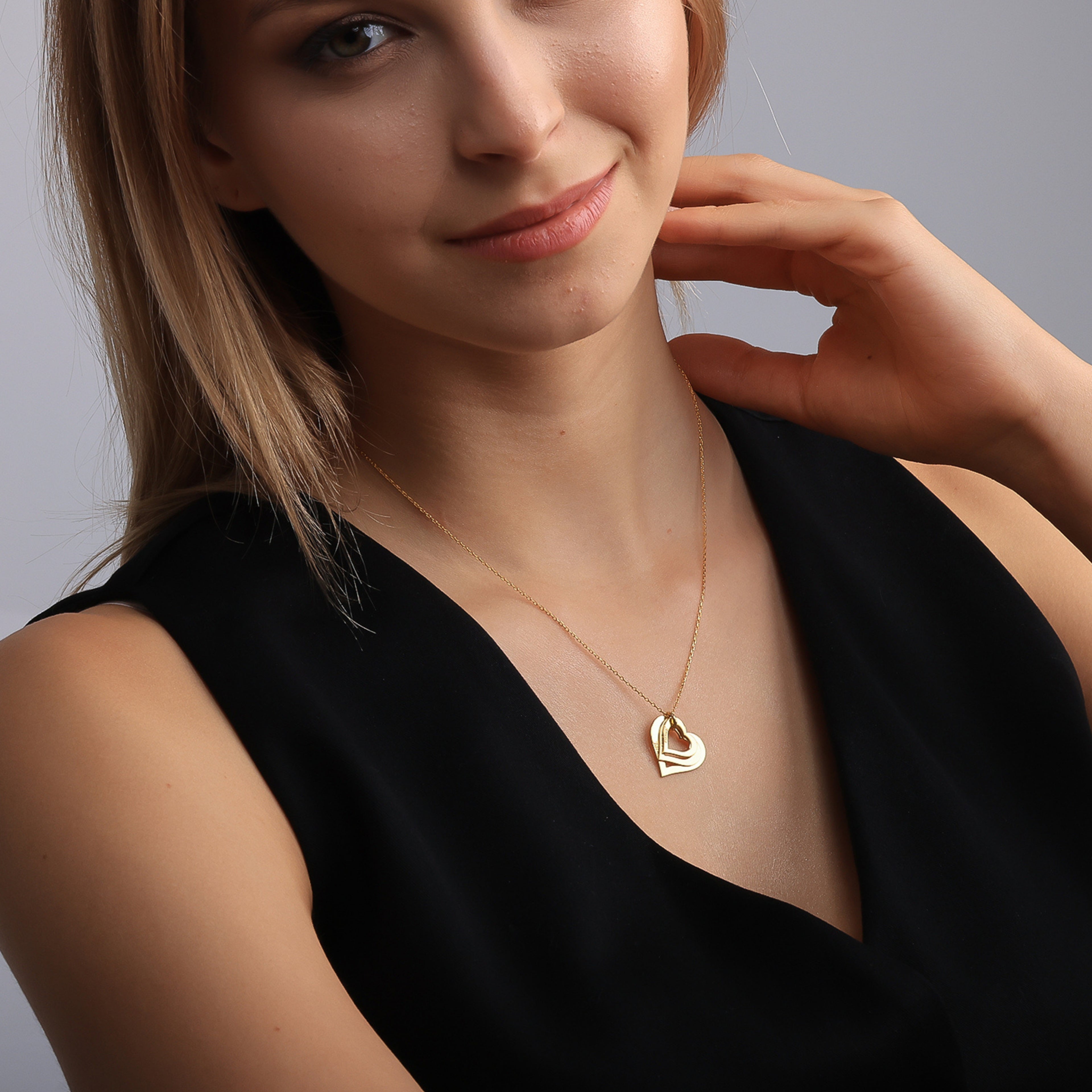 Personalized 4 Name Heart Family Necklace