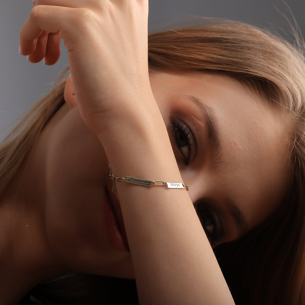 Personalized Name Bracelet for Women | Custom Engraved Bracelet
