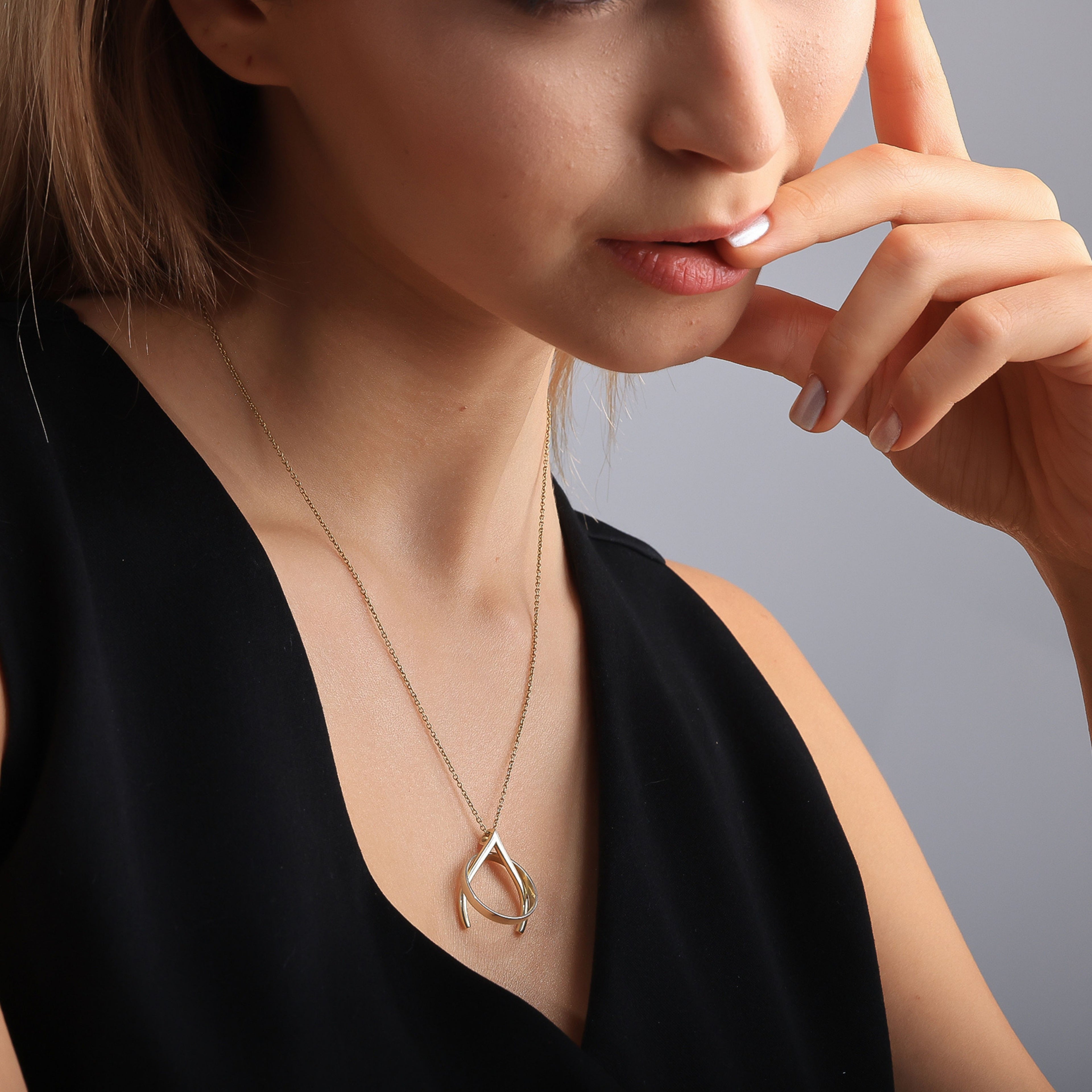 Wishbone Ring Holder Necklace | Gold Plated Ring Keeper Pendant - Dainty Gift Jewelry