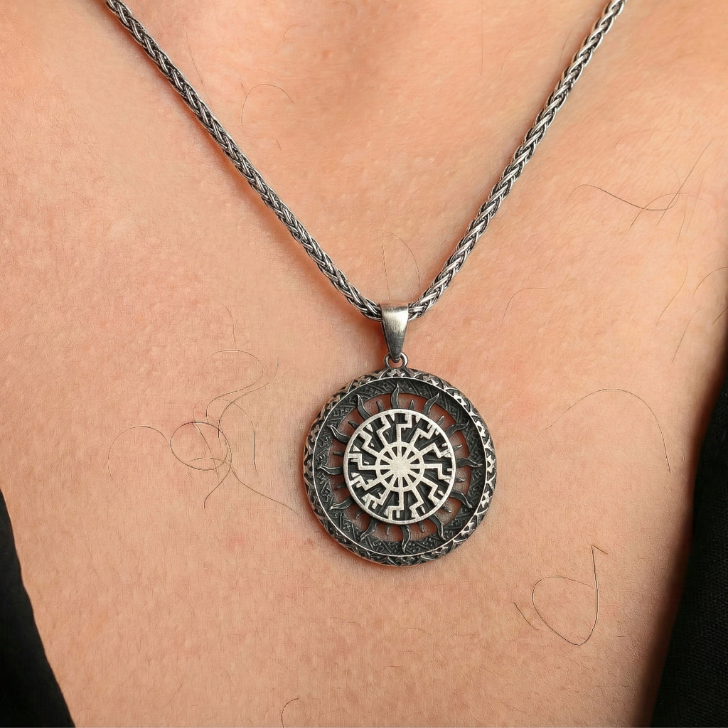 Sterling Silver Sun Pendant Necklace for Men - Dainty Gift Jewelry