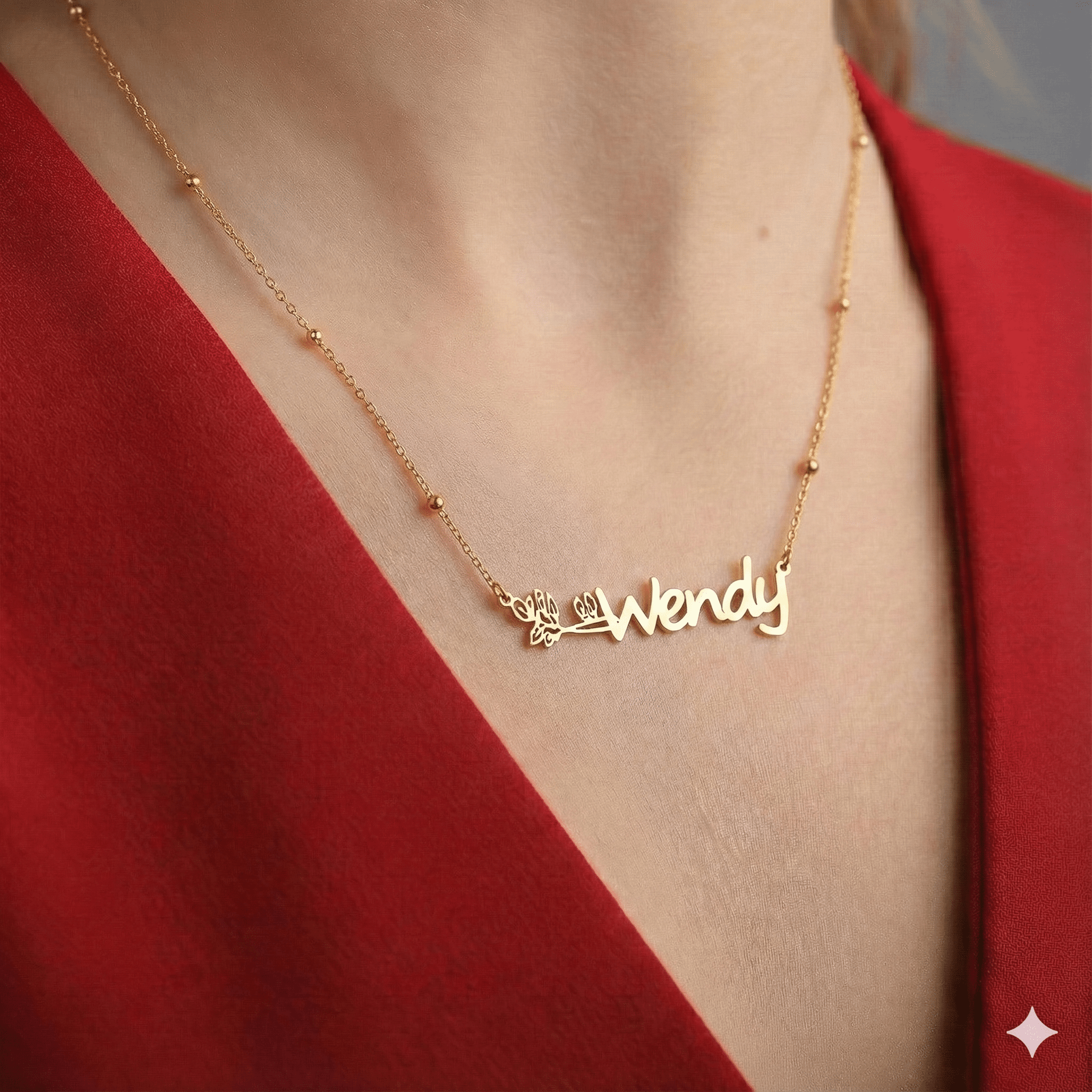 Personalized Birth Flower Name Necklace – Custom Floral Jewelry Gift for Her - Dainty Gift Jewelry