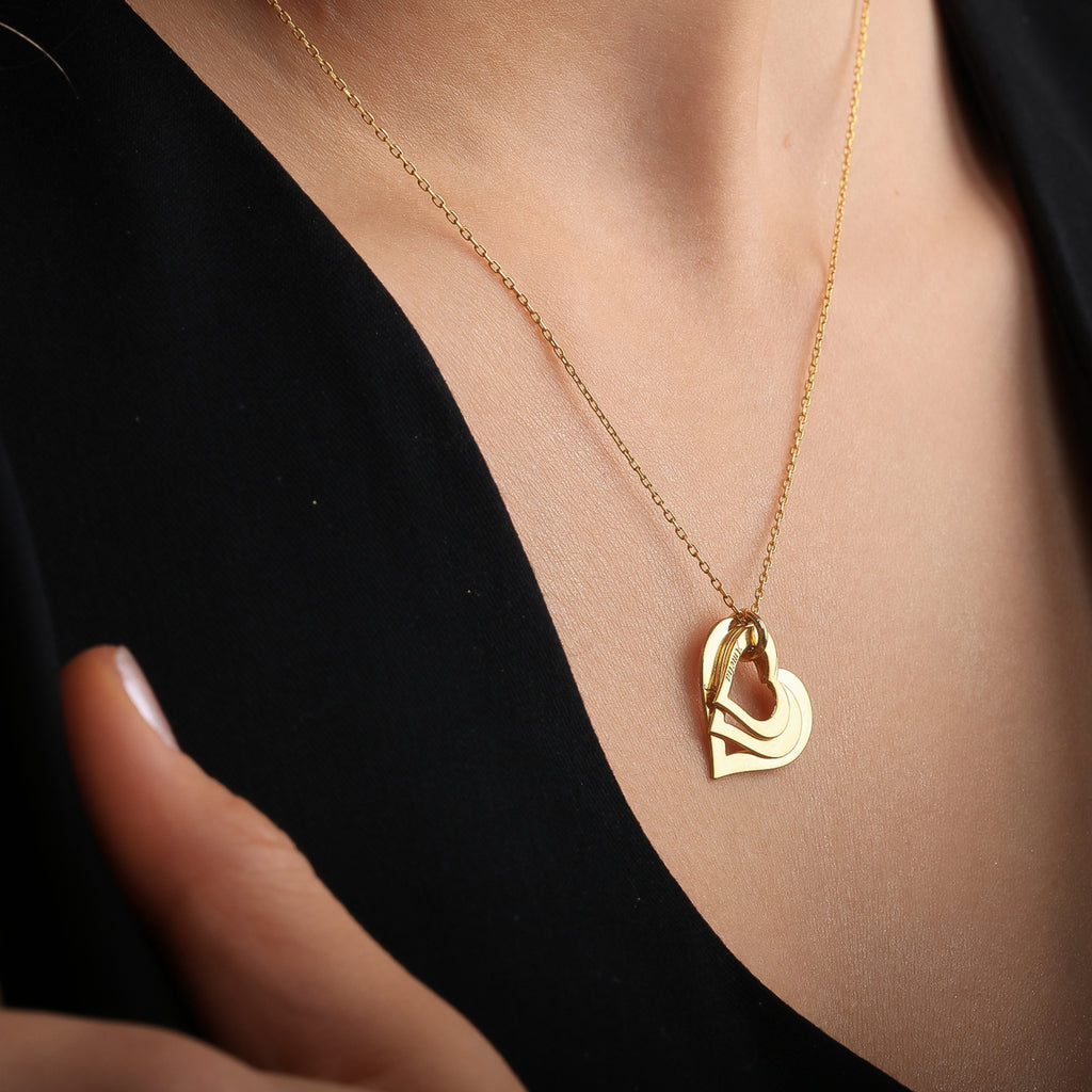 Personalized 4 Name Heart Family Necklace