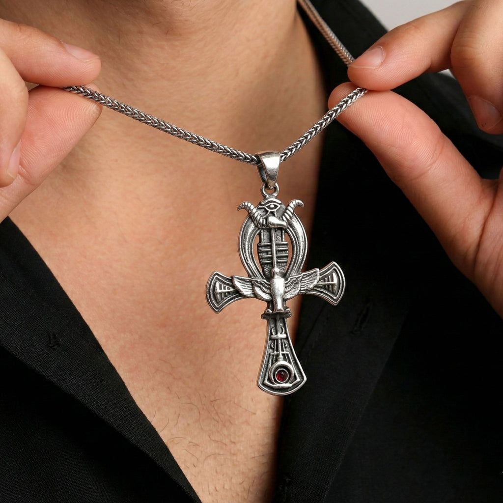 Ankh Necklace – Sterling Silver Egyptian Symbol, - Dainty Gift Jewelry