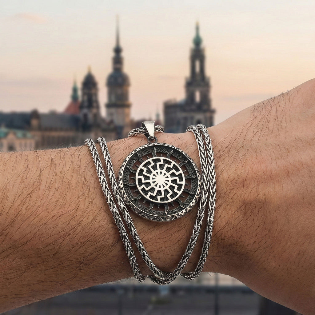 Sterling Silver Sun Pendant Necklace for Men - Dainty Gift Jewelry