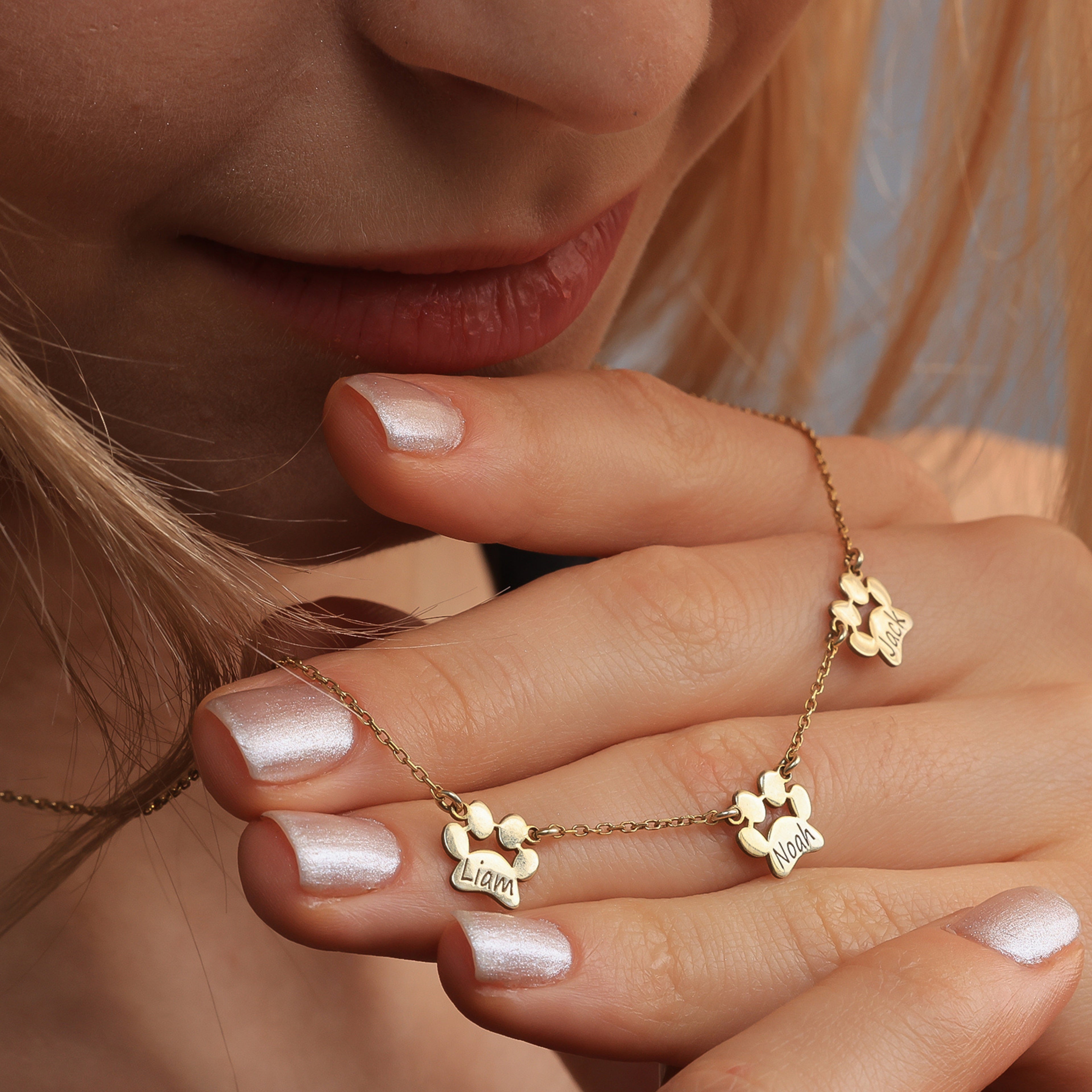 Personalized Paw Print Name Necklace | Custom Dog & Cat Memorial Jewelry - Dainty Gift Jewelry