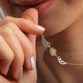 Birth Flower Angel Wings Necklace for Women | Personalized Floral Jewelry Gift - Dainty Gift Jewelry