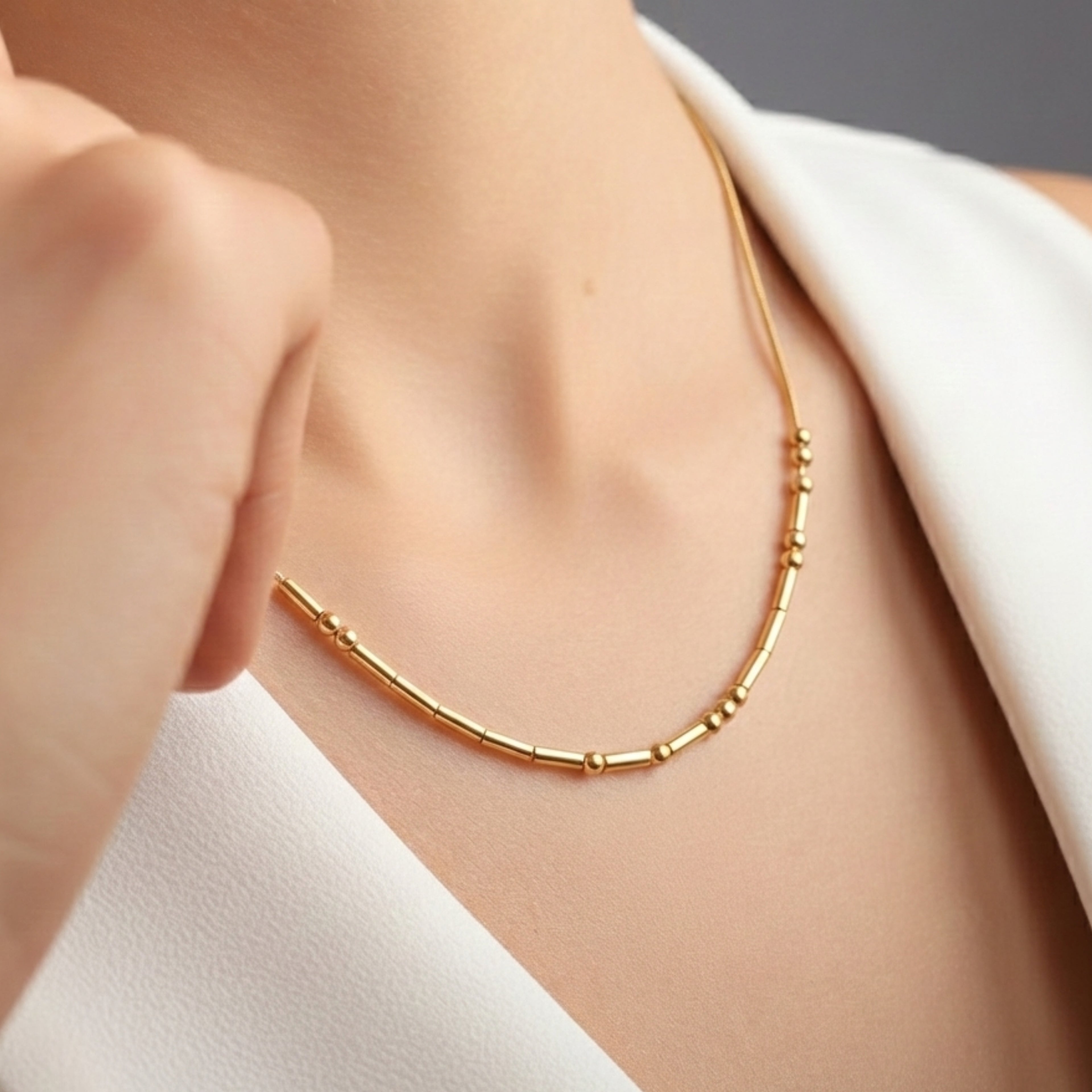 Morse Code Necklace – Custom Hidden Message - Dainty Gift Jewelry