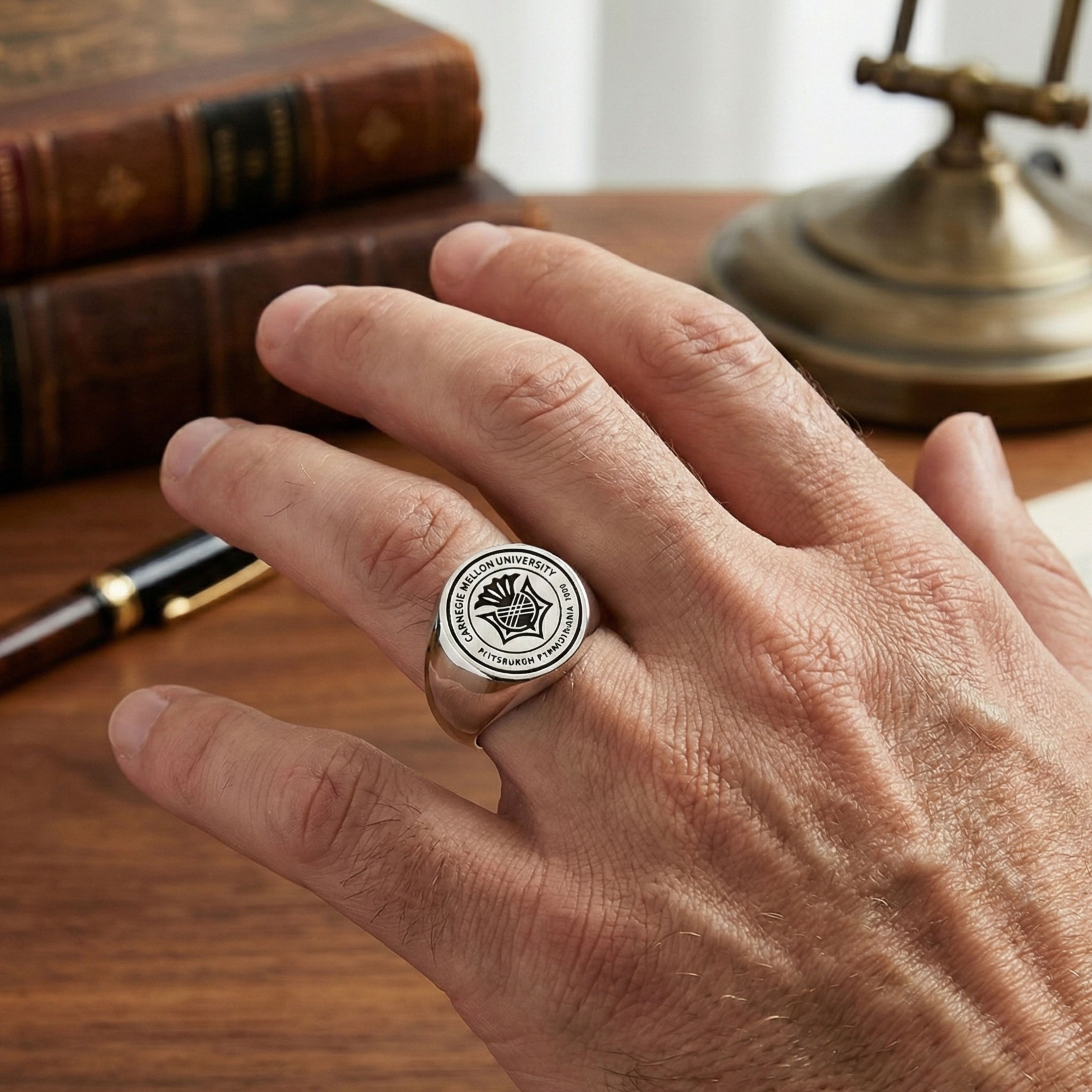 Personalized University Seal Signet Ring For Men & Women - Dainty Gift Jewelry