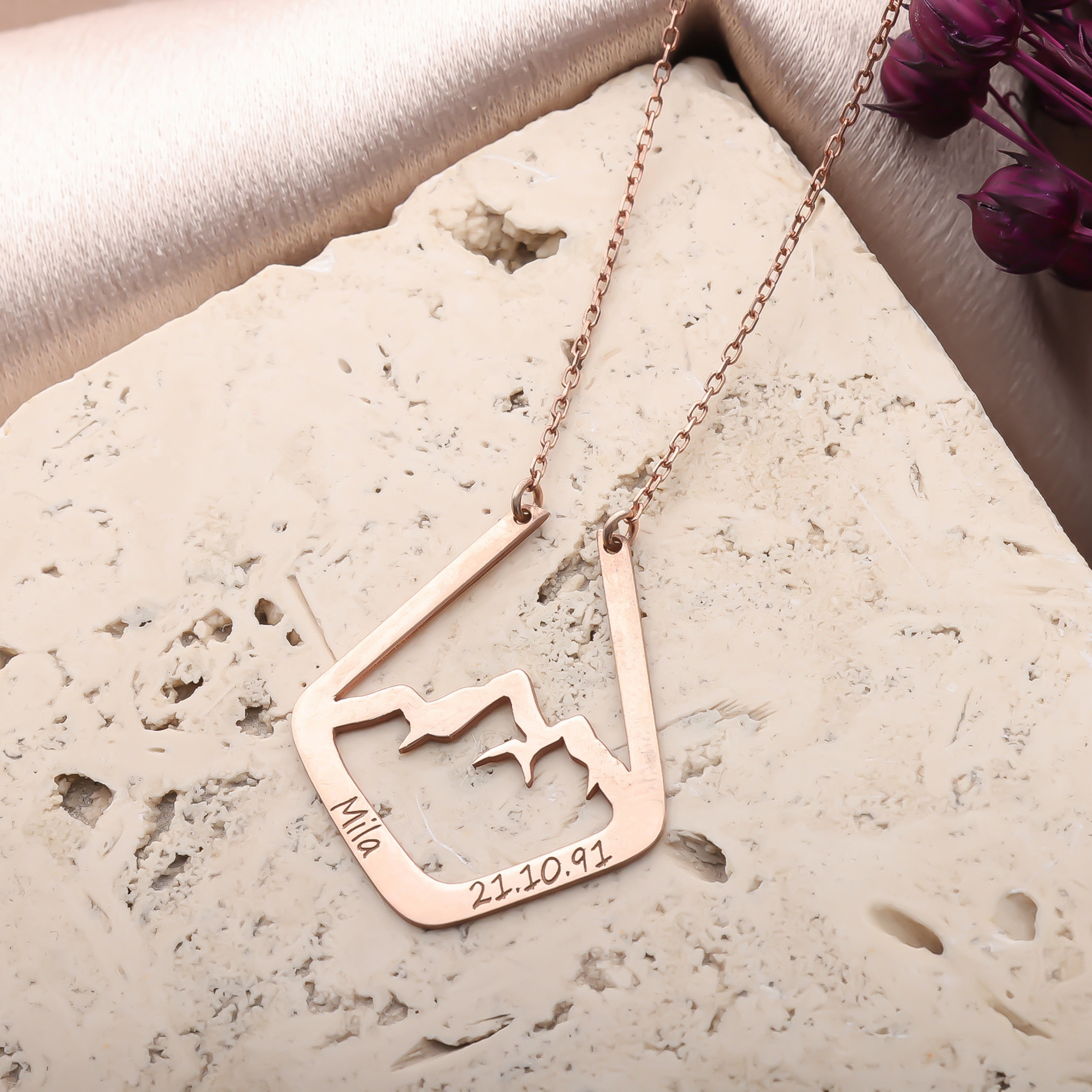 Personalized Name Ring Holder Necklace – Custom Jewelry Gift for Her - Dainty Gift Jewelry