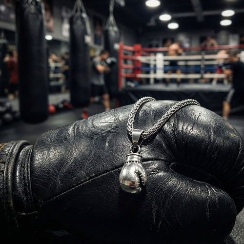 Boxing Glove Necklace for Men | Silver Fighter Pendant - Dainty Gift Jewelry
