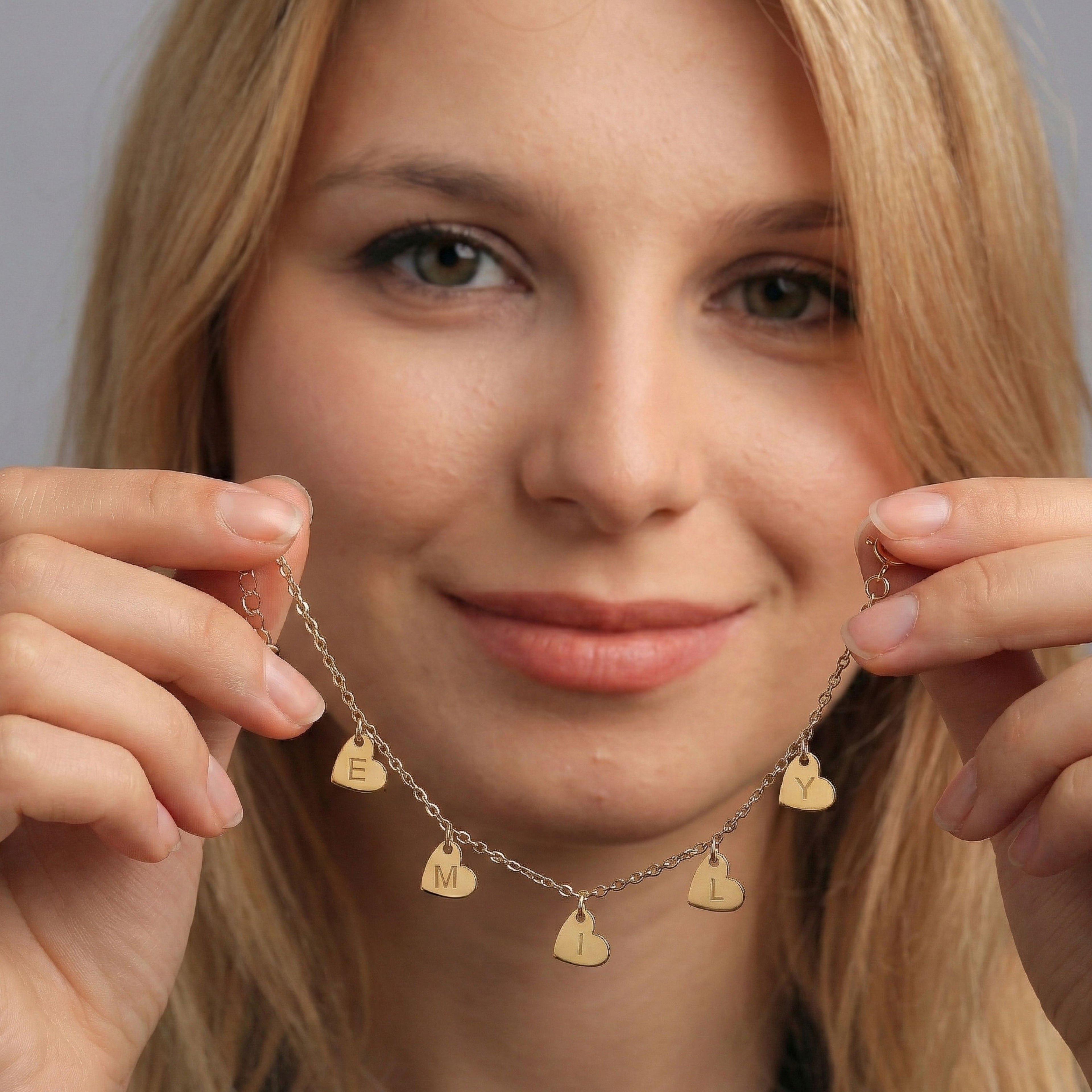 Personalized Heart Initial Bracelet for Women | Gold Plated Name Charm Bracelet - Dainty Gift Jewelry