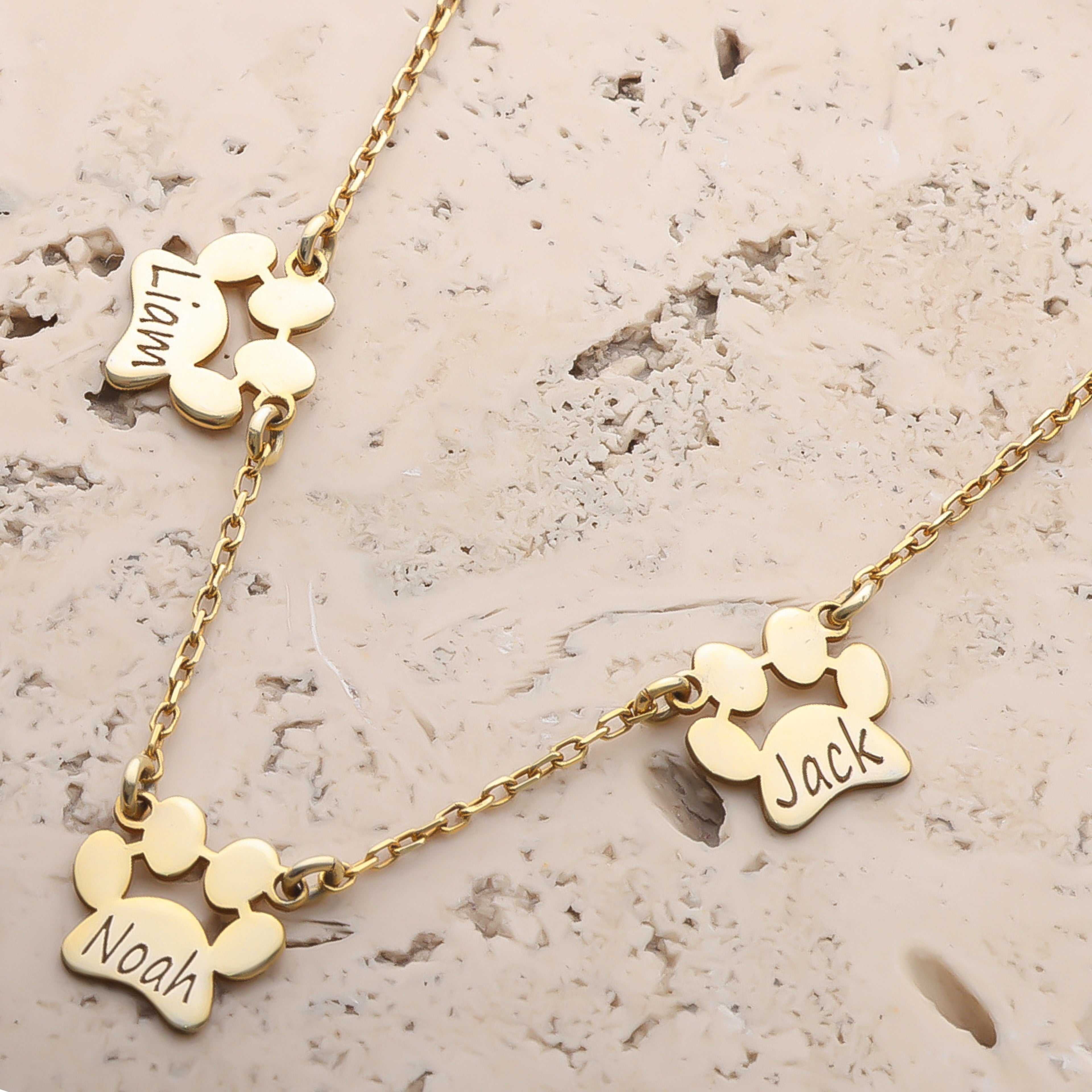 Personalized Paw Print Name Necklace | Custom Dog & Cat Memorial Jewelry - Dainty Gift Jewelry