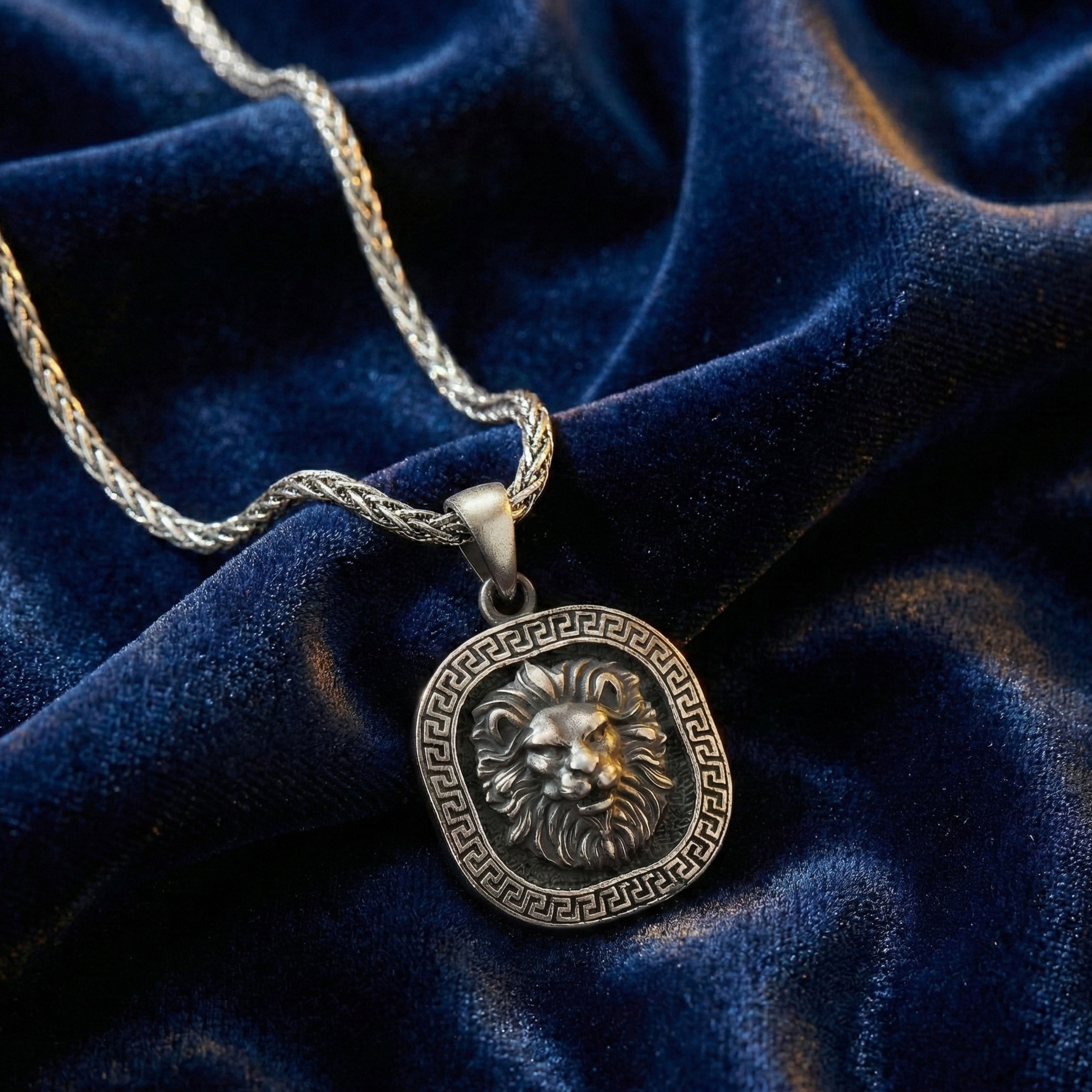 Lion Head Necklace for Men | Strength & Power Symbolic Silver Pendant Gift - Dainty Gift Jewelry