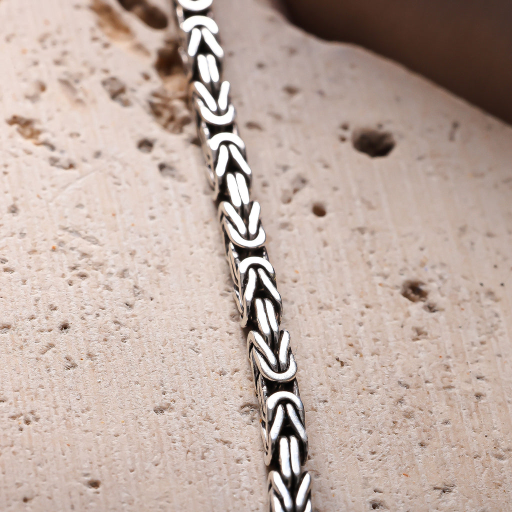 Men’s Byzantine Chain Necklace | King Chain Silver Look Bold Men Jewelry Gift - Dainty Gift Jewelry