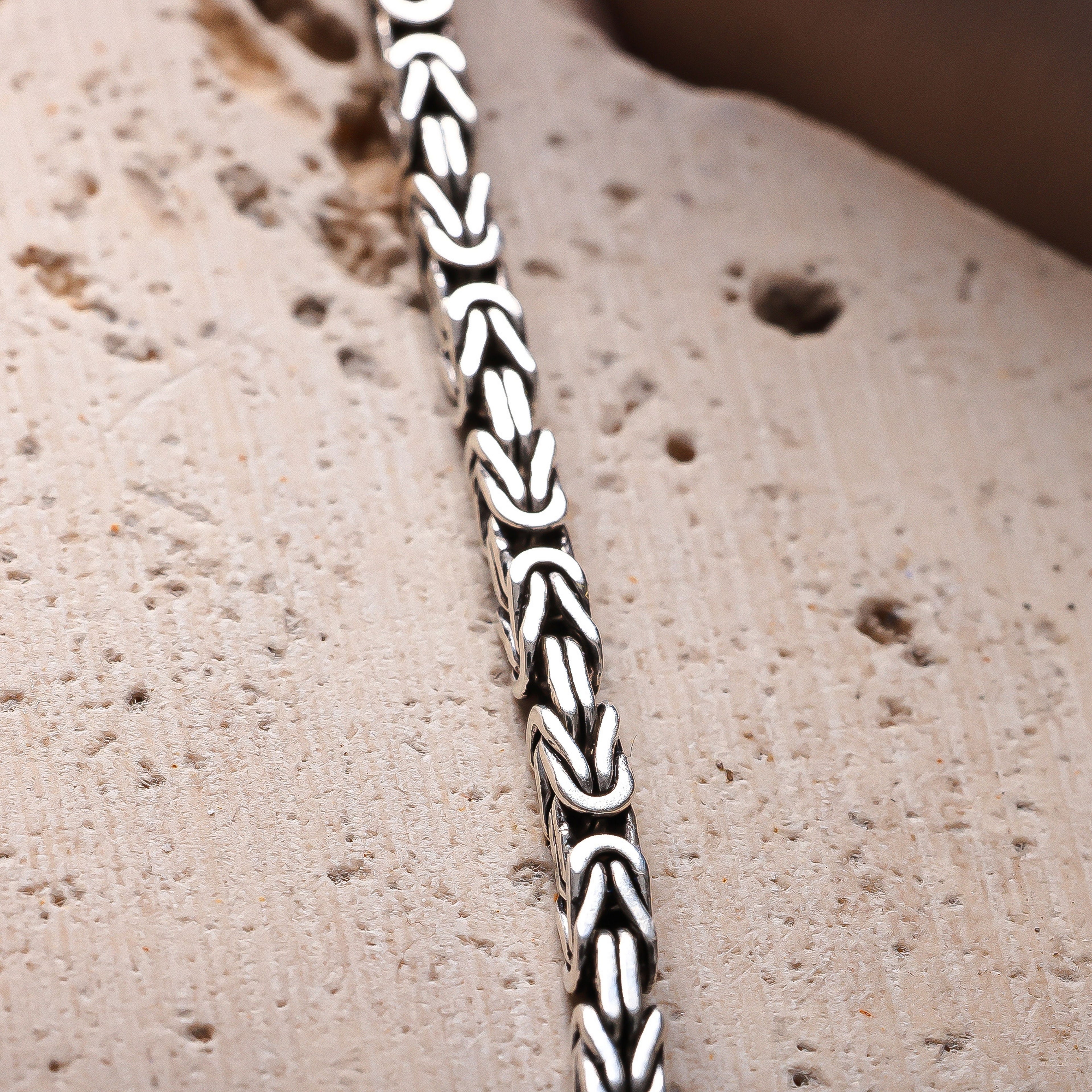 Men’s Byzantine Chain Necklace | King Chain Silver Look Bold Men Jewelry Gift - Dainty Gift Jewelry