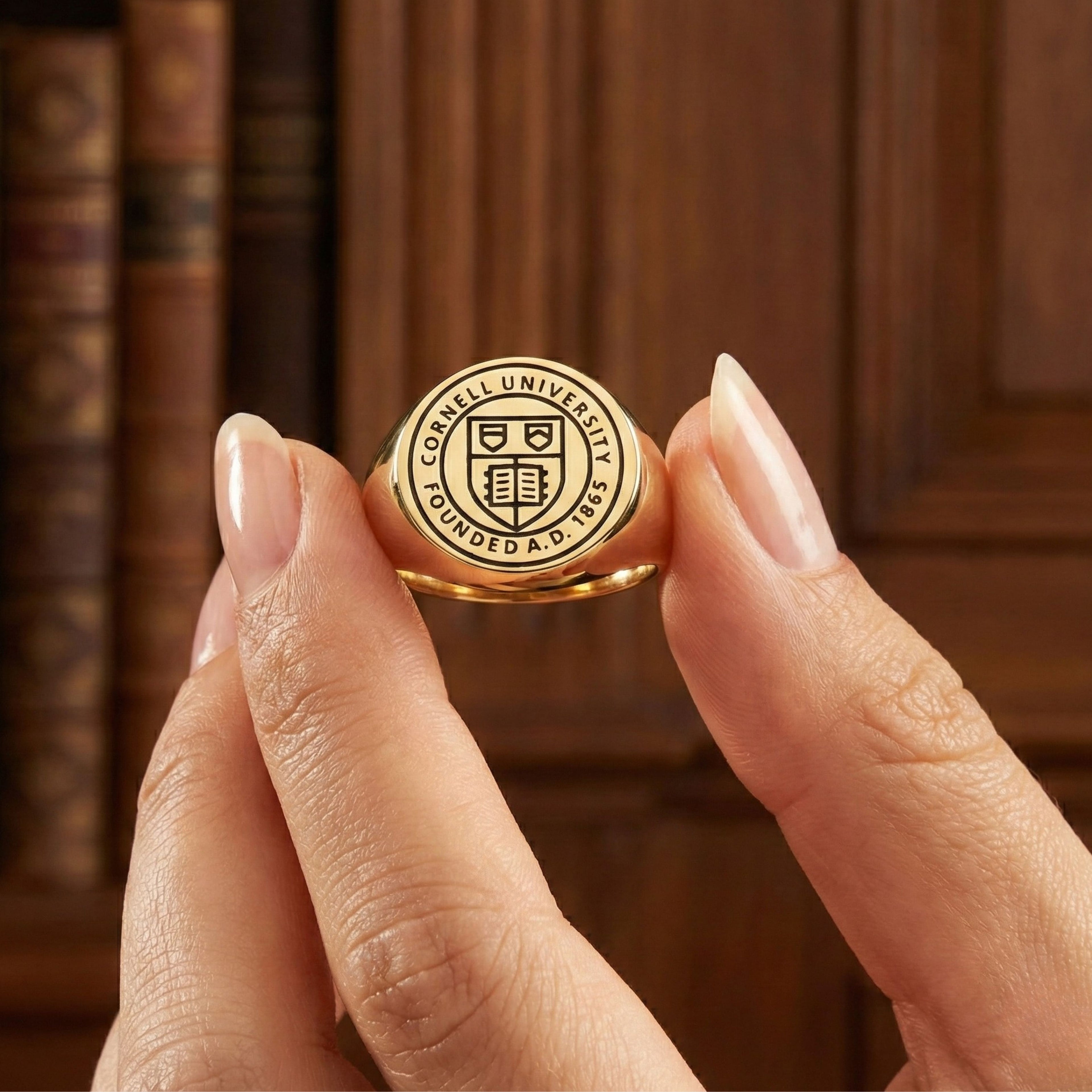 Personalized University Seal Signet Ring For Men & Women - Dainty Gift Jewelry