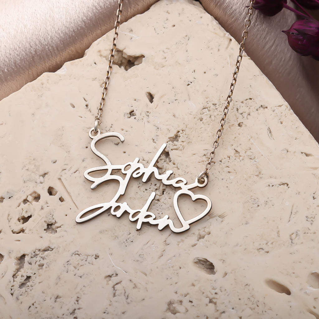 Personalized Name Necklace – Custom Script Gold Mom Necklace - Dainty Gift Jewelry