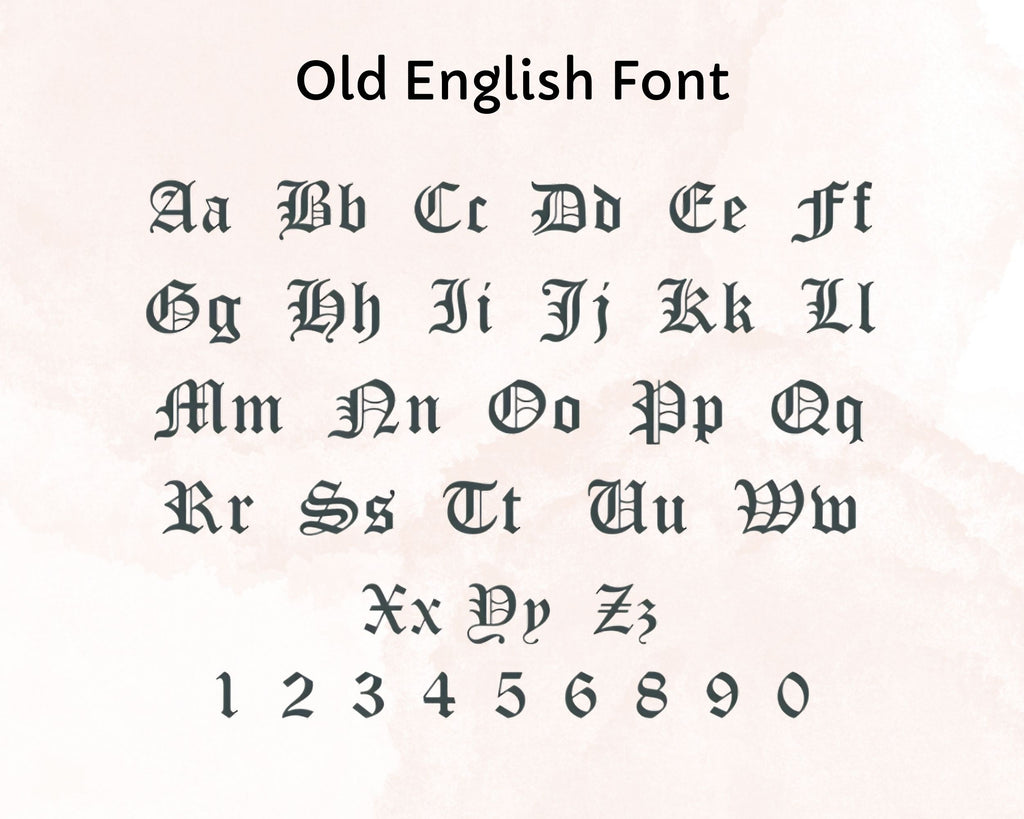 Old English Initial Necklace for Women | Gothic Letter Pendant